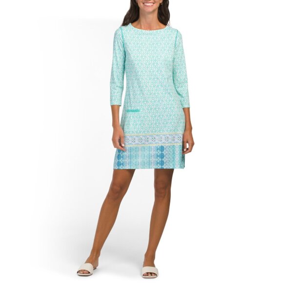 CABANA LIFE Multi Upf 50 Coastal Cottage Shift Mini Dress